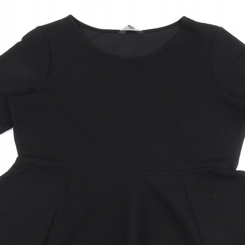 Marks and Spencer Womens Black Polyester A-Line Size 18 Round Neck Pullover