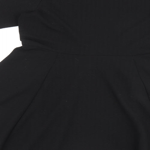Marks and Spencer Womens Black Polyester A-Line Size 18 Round Neck Pullover