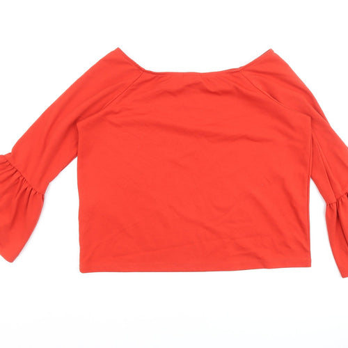 VERO MONDA Womens Red Polyester Basic Blouse Size XL Boat Neck