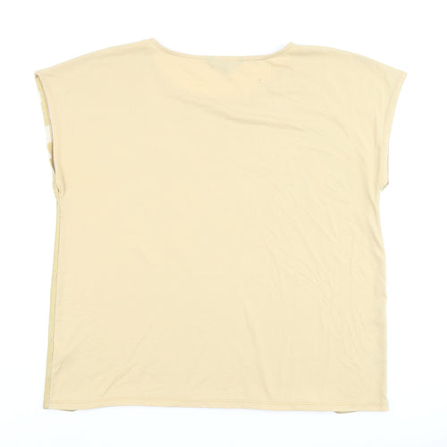 Bonmarché Womens Multicoloured Floral Polyester Basic T-Shirt Size 20 Boat Neck