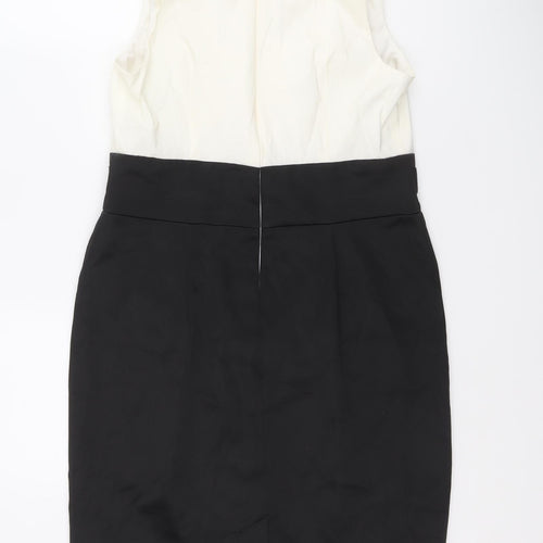 Ignite Womens Black Polyester Shift Size 12 V-Neck Zip
