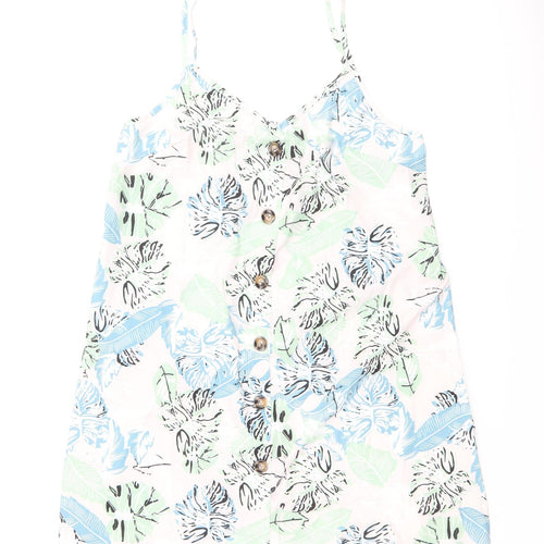 KEHOCE Womens Multicoloured Floral Polyester Slip Dress Size XL V-Neck Button
