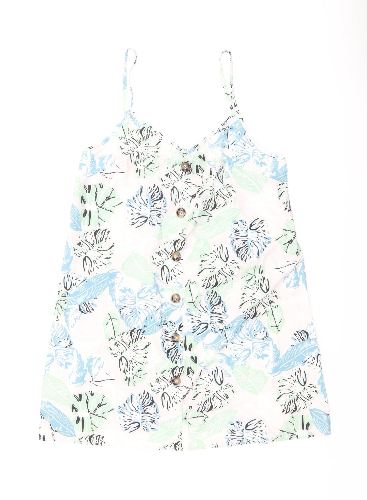 KEHOCE Womens Multicoloured Floral Polyester Slip Dress Size XL V-Neck Button