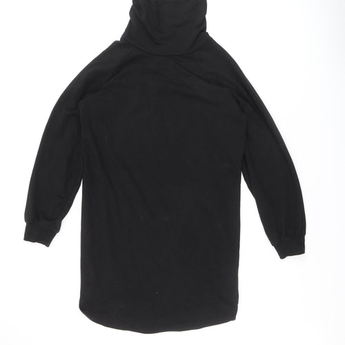 Jaqueline De Yong Womens Black Polyester Jumper Dress Size M High Neck Pullover