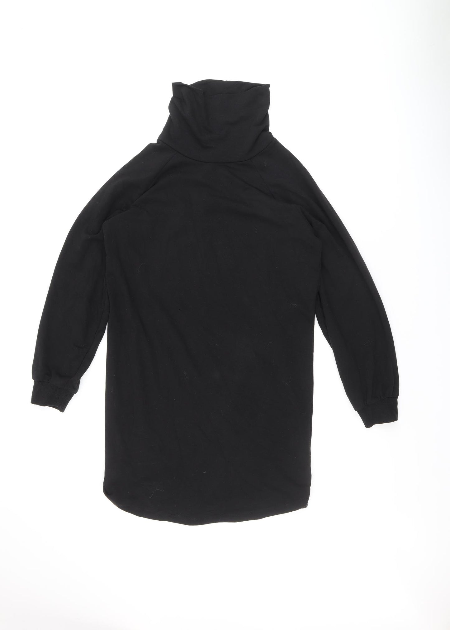 Jaqueline De Yong Womens Black Polyester Jumper Dress Size M High Neck Pullover