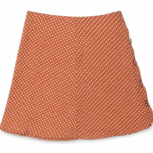 Nasty Gal Womens Orange Polka Dot Polyester Swing Skirt Size 8 Button