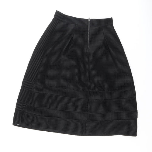 Warehouse Womens Black Striped Polyester Tulip Skirt Size 10 Zip