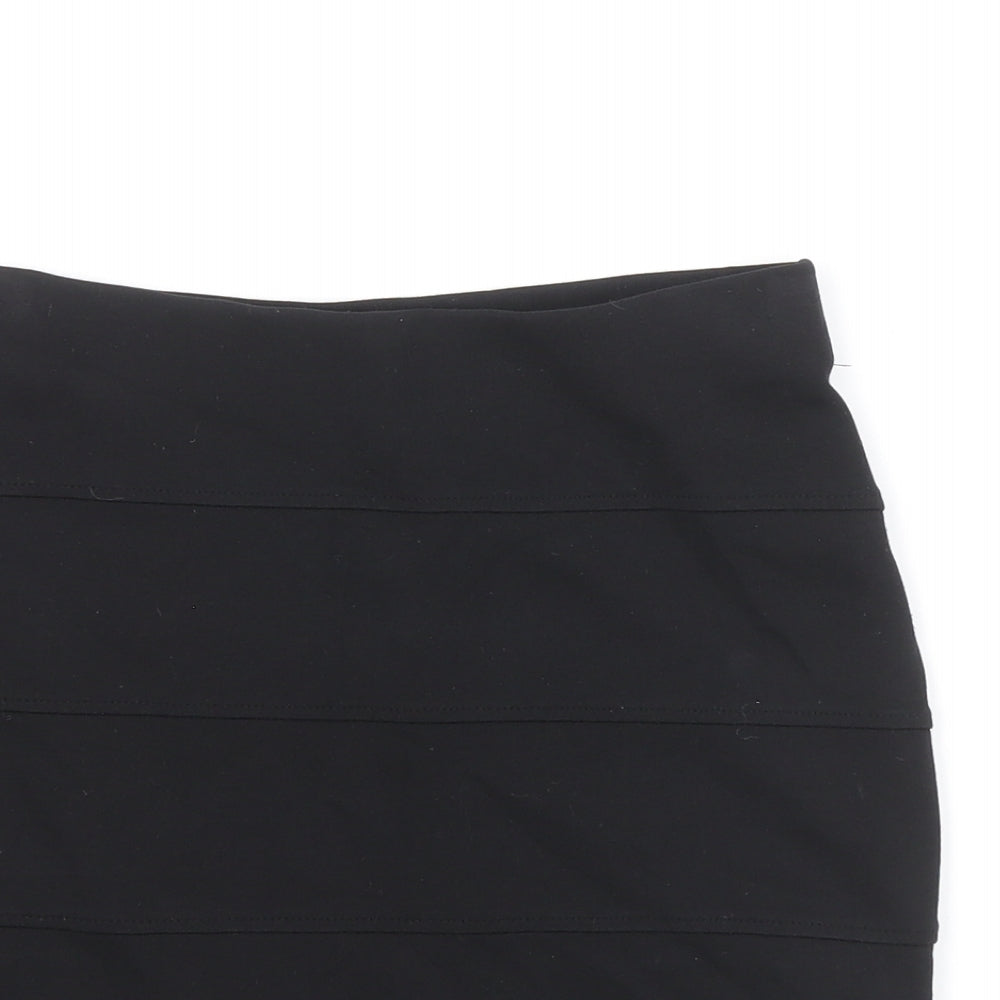 Marks and Spencer Womens Black Viscose Bandage Skirt Size 6