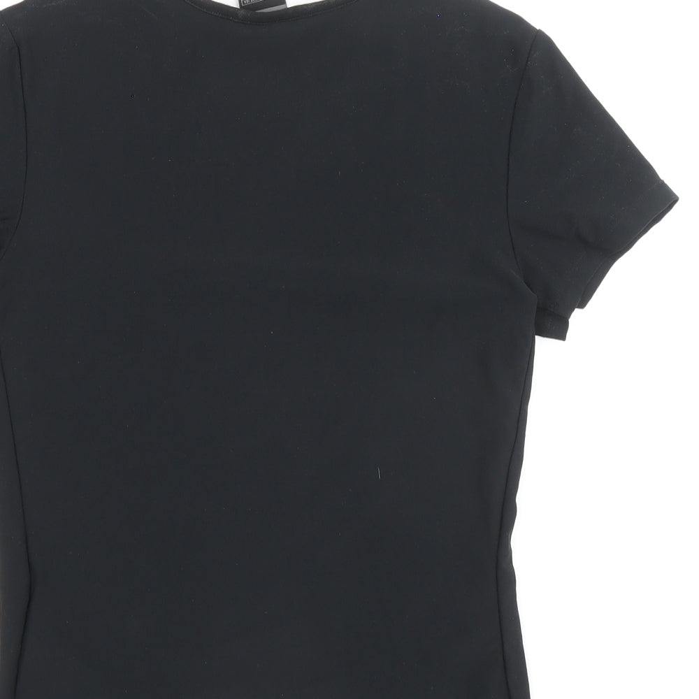 Nike Womens Black Polyester Basic T-Shirt Size M Crew Neck Pullover