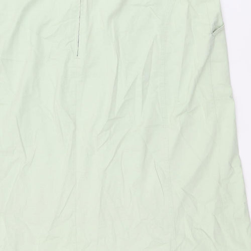 Steilmann Womens Green Cotton A-Line Skirt Size 18 Zip