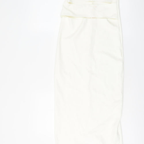 Zara Womens Ivory Viscose Bodycon Size M Off the Shoulder Pullover
