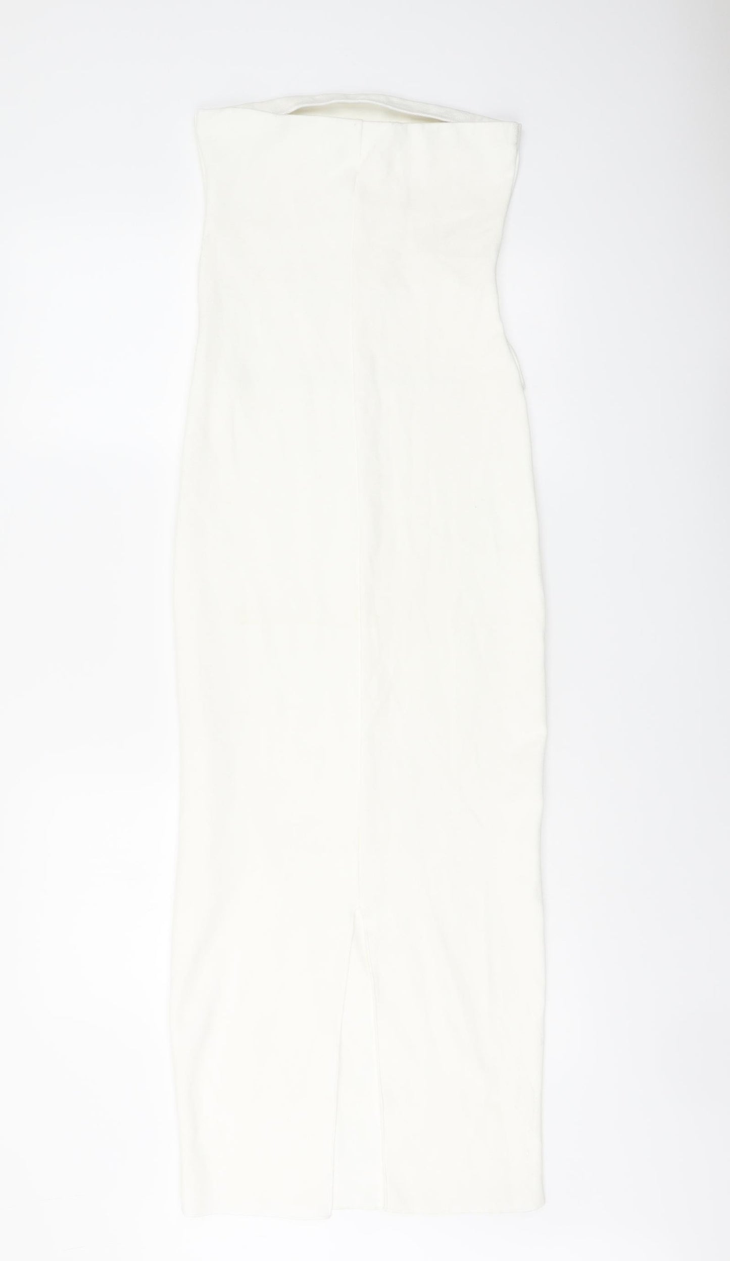 Zara Womens Ivory Viscose Bodycon Size M Off the Shoulder Pullover