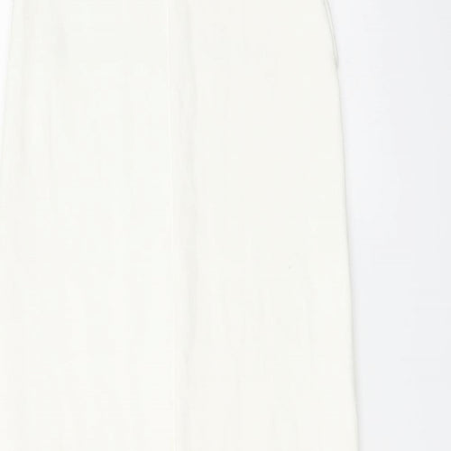 Zara Womens Ivory Viscose Bodycon Size M Off the Shoulder Pullover