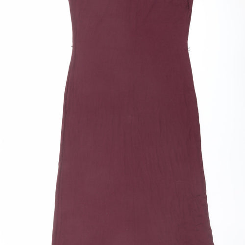 Oasis Womens Red Viscose Maxi Size M Boat Neck Pullover