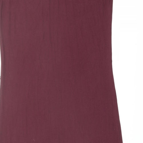 Oasis Womens Red Viscose Maxi Size M Boat Neck Pullover