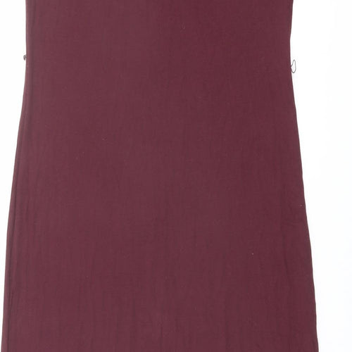 Oasis Womens Red Viscose Maxi Size M Boat Neck Pullover