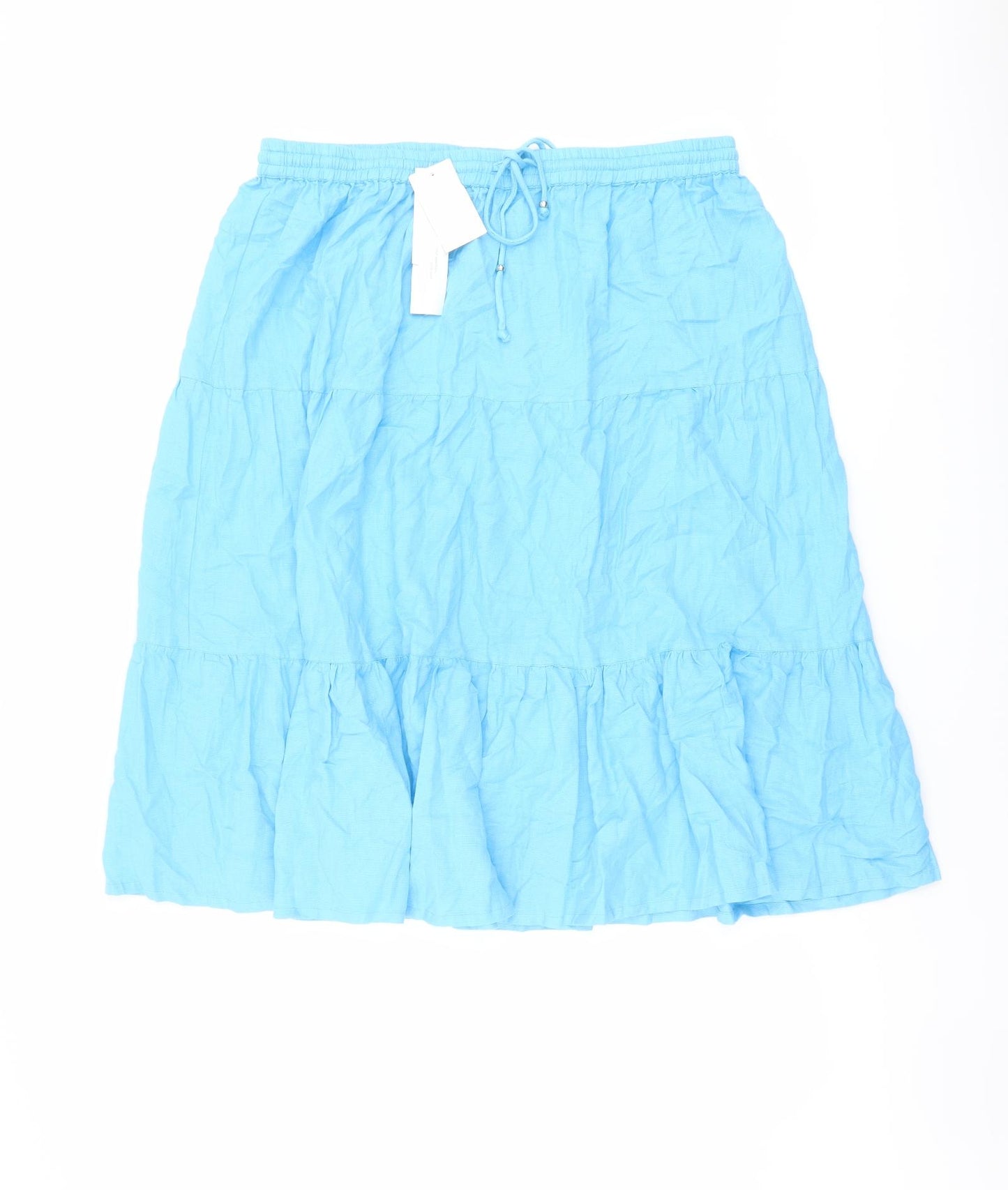 Being Casual Womens Blue Cotton Swing Skirt Size 16 Drawstring