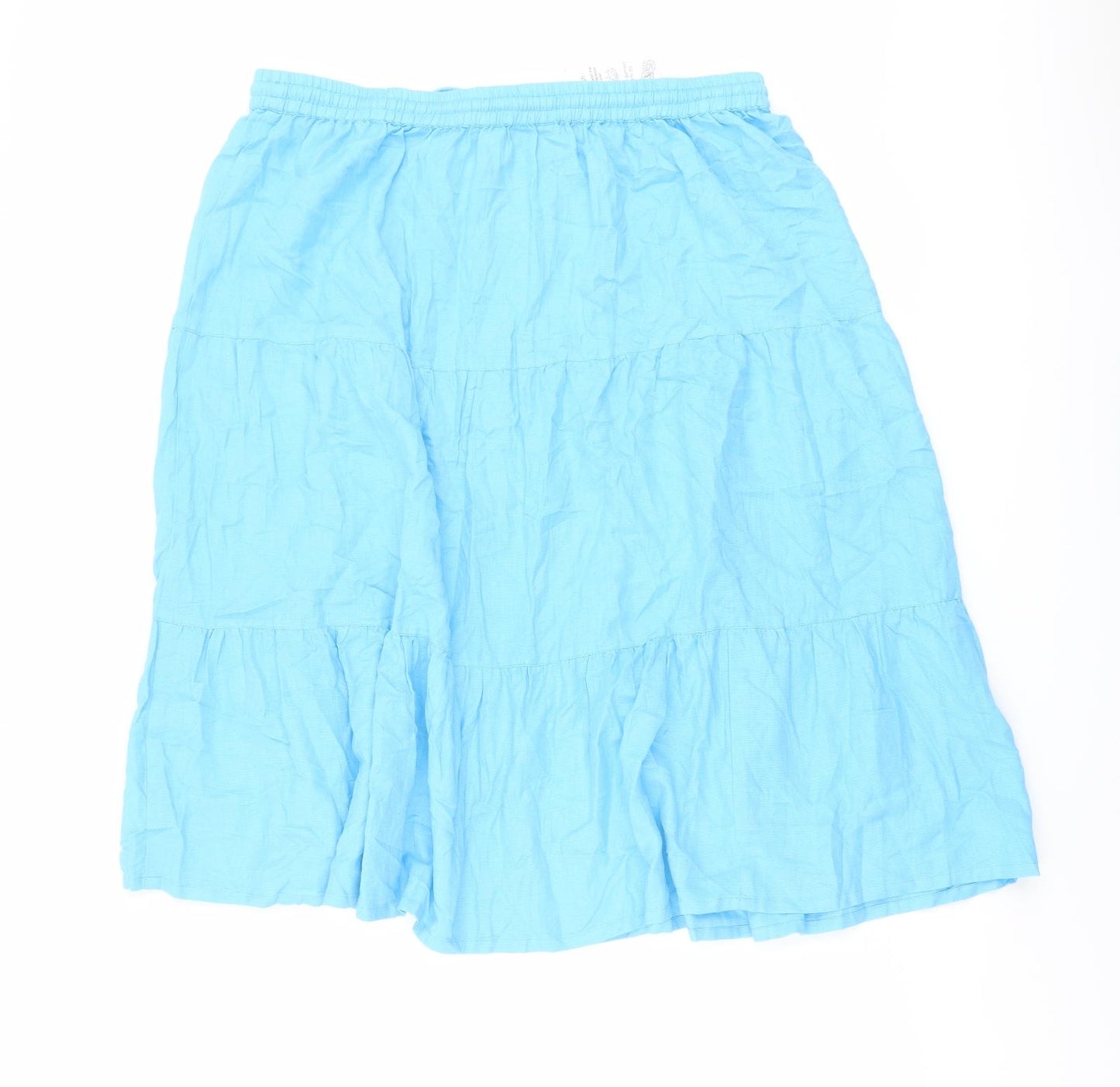 Being Casual Womens Blue Cotton Swing Skirt Size 16 Drawstring