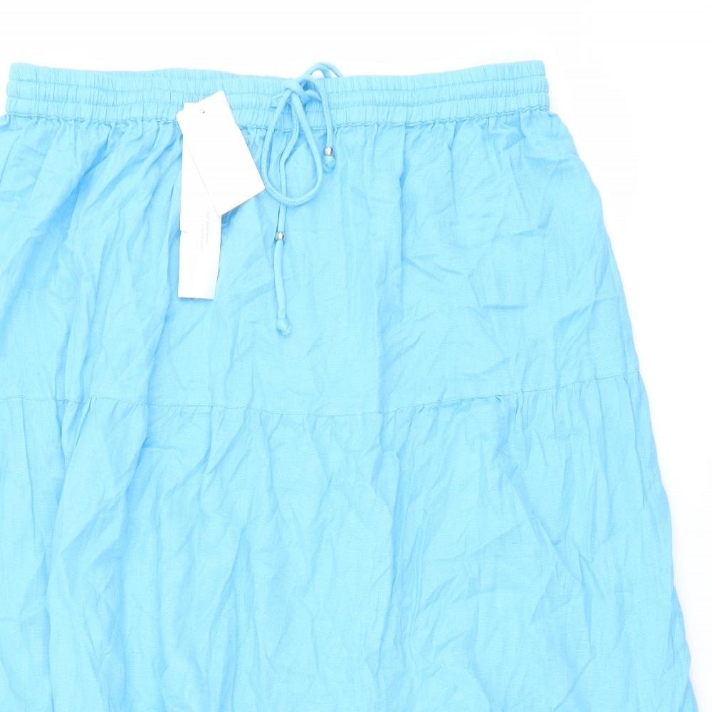 Being Casual Womens Blue Cotton Swing Skirt Size 16 Drawstring