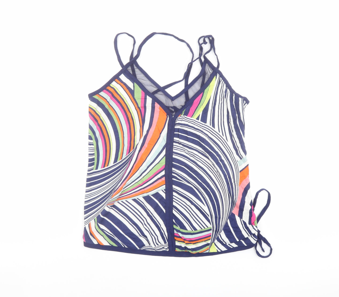 NEXT Womens Multicoloured Geometric Cotton Camisole Tank Size 14 V-Neck - Strappy