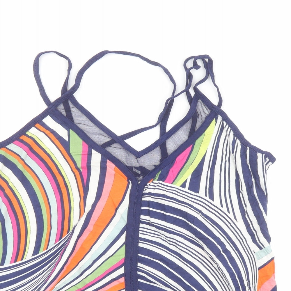 NEXT Womens Multicoloured Geometric Cotton Camisole Tank Size 14 V-Neck - Strappy