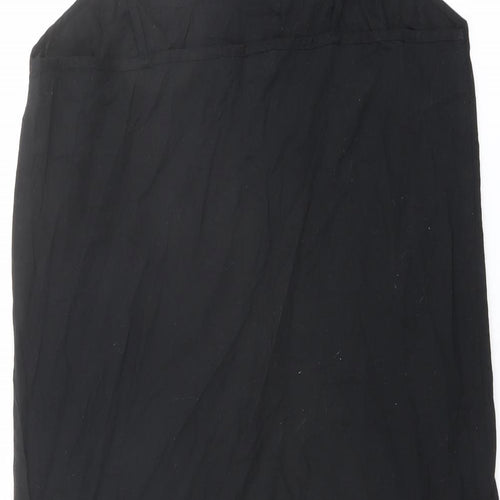 NEXT Womens Black Cotton Slip Dress Size 14 Square Neck Pullover