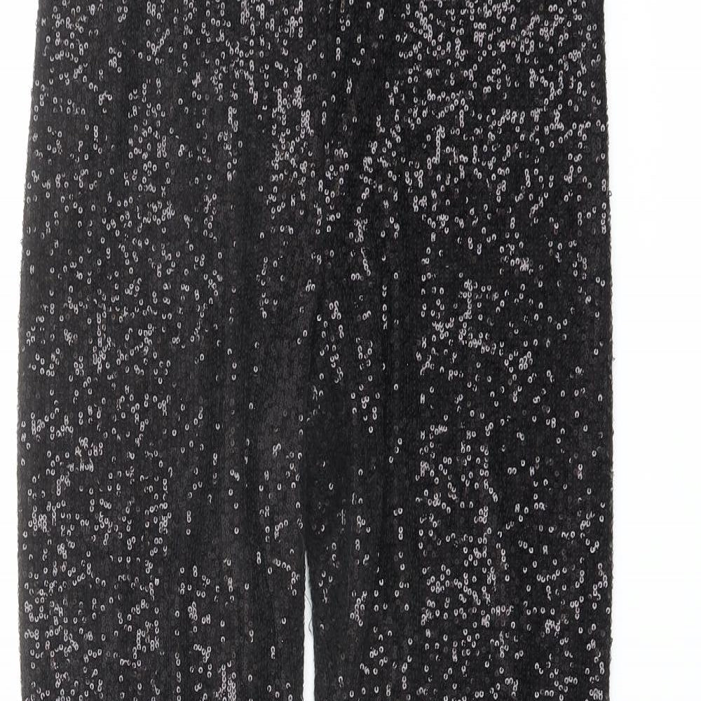 H&M Womens Black Polyester Carrot Leggings Size L L29 in Regular - Sequins