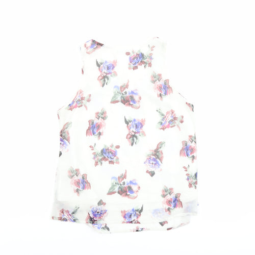 Glamorous Womens Multicoloured Floral Polyester Basic Tank Size S Round Neck