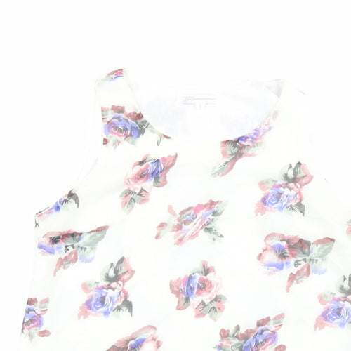 Glamorous Womens Multicoloured Floral Polyester Basic Tank Size S Round Neck