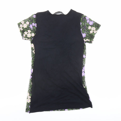Dorothy Perkins Womens Multicoloured Floral Polyester Basic T-Shirt Size 10 Round Neck