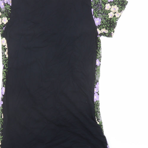 Dorothy Perkins Womens Multicoloured Floral Polyester Basic T-Shirt Size 10 Round Neck