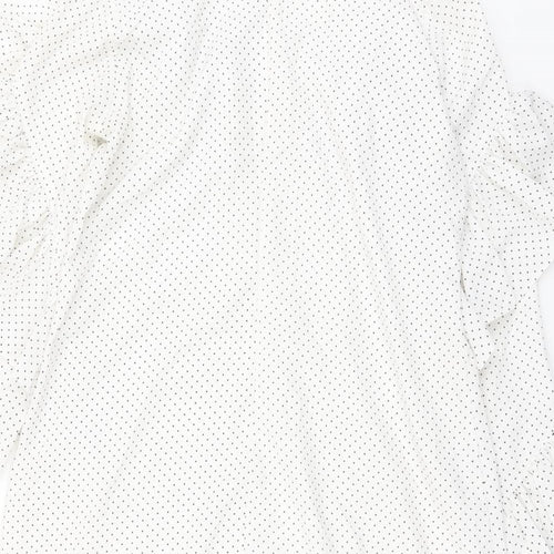 Glamorous Womens Ivory Polka Dot Polyester Sheath Size 10 Round Neck Zip