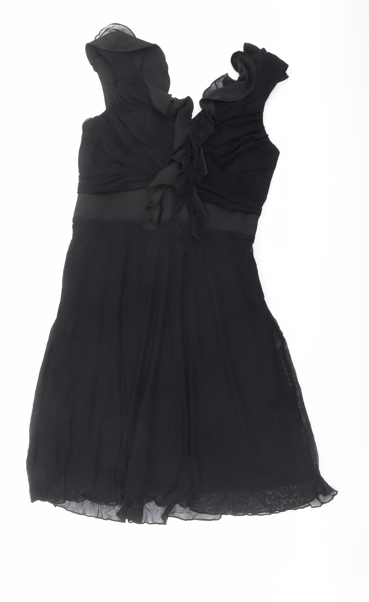 NEXT Womens Black Nylon Trapeze & Swing Size 12 V-Neck Zip