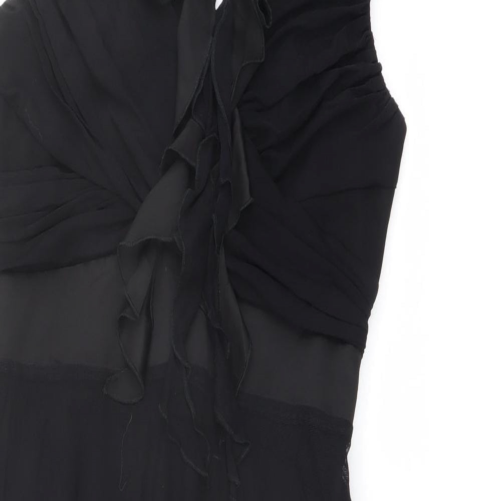 NEXT Womens Black Nylon Trapeze & Swing Size 12 V-Neck Zip