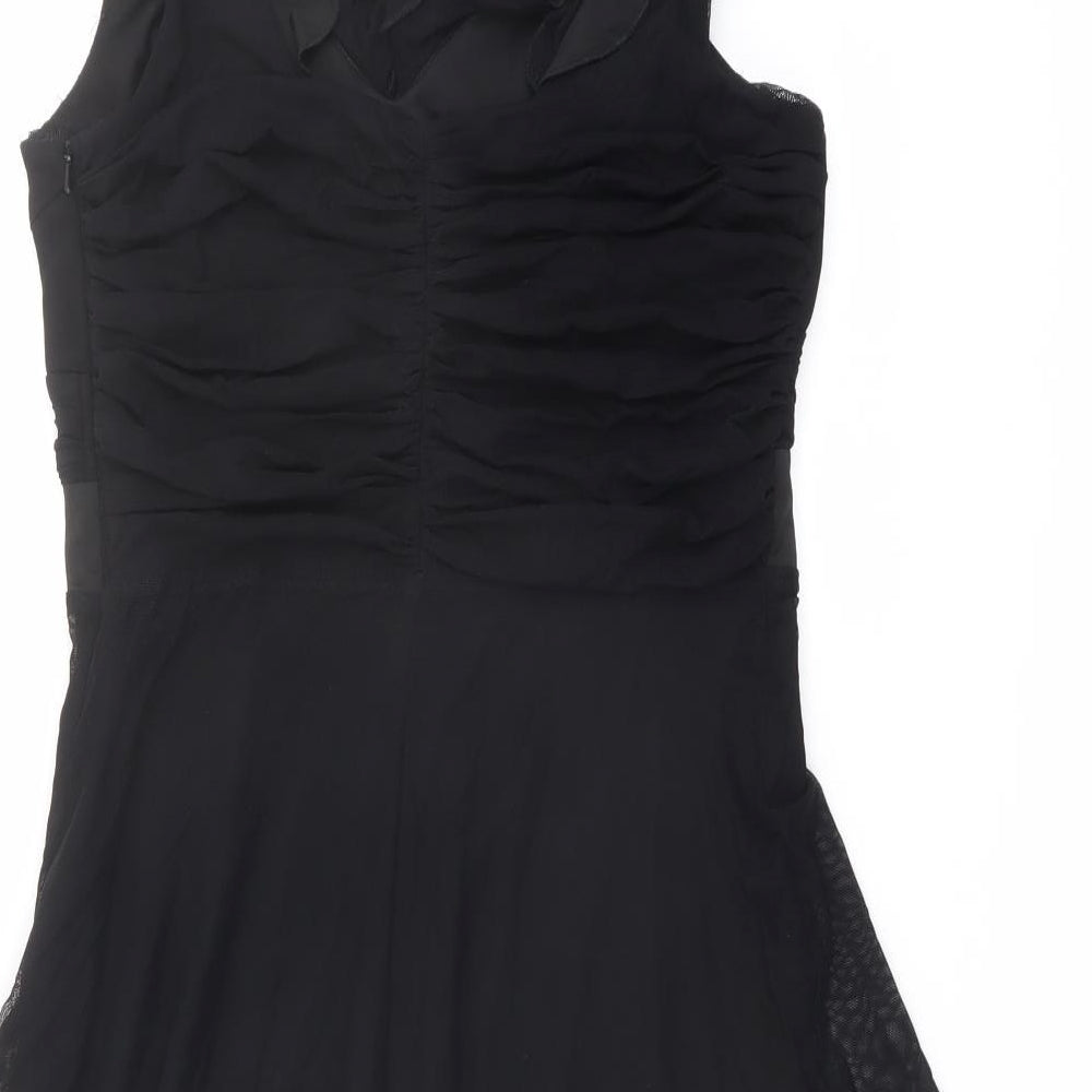 NEXT Womens Black Nylon Trapeze & Swing Size 12 V-Neck Zip