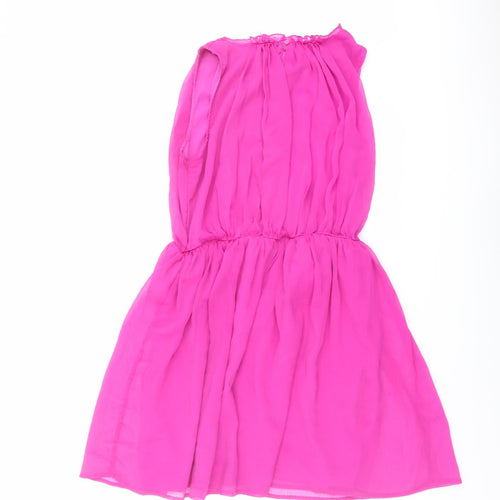 NEXT Girls Pink Polyester A-Line Size 16 Years Round Neck Button - Flower Detail