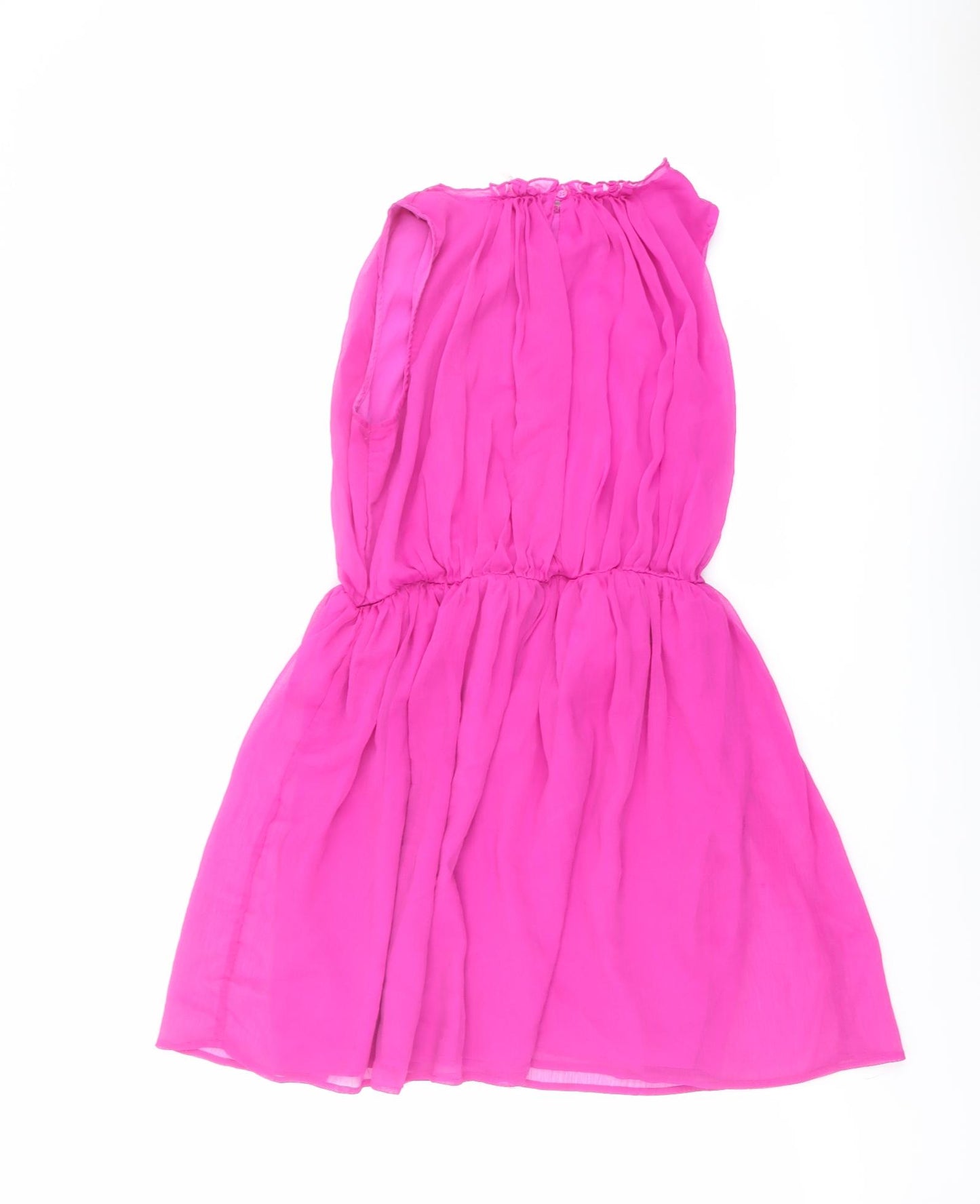 NEXT Girls Pink Polyester A-Line Size 16 Years Round Neck Button - Flower Detail