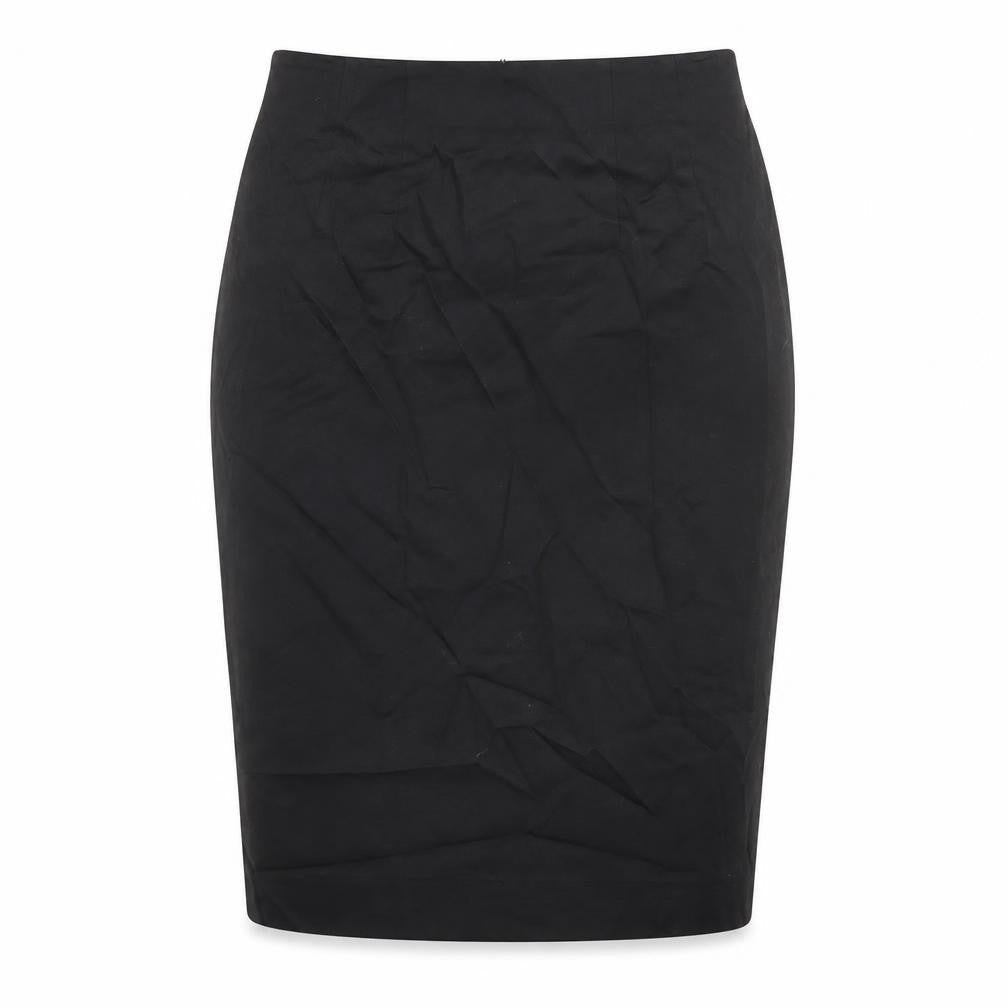 Zara Womens Black Cotton Straight & Pencil Skirt Size 8 Zip