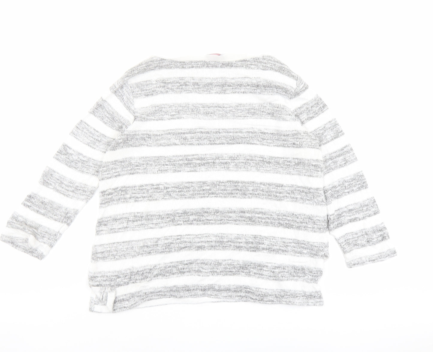 Phase Eight Womens Grey Round Neck Striped Polyester Pullover Jumper Size 10
