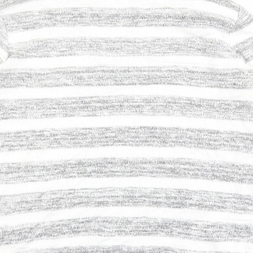 Phase Eight Womens Grey Round Neck Striped Polyester Pullover Jumper Size 10