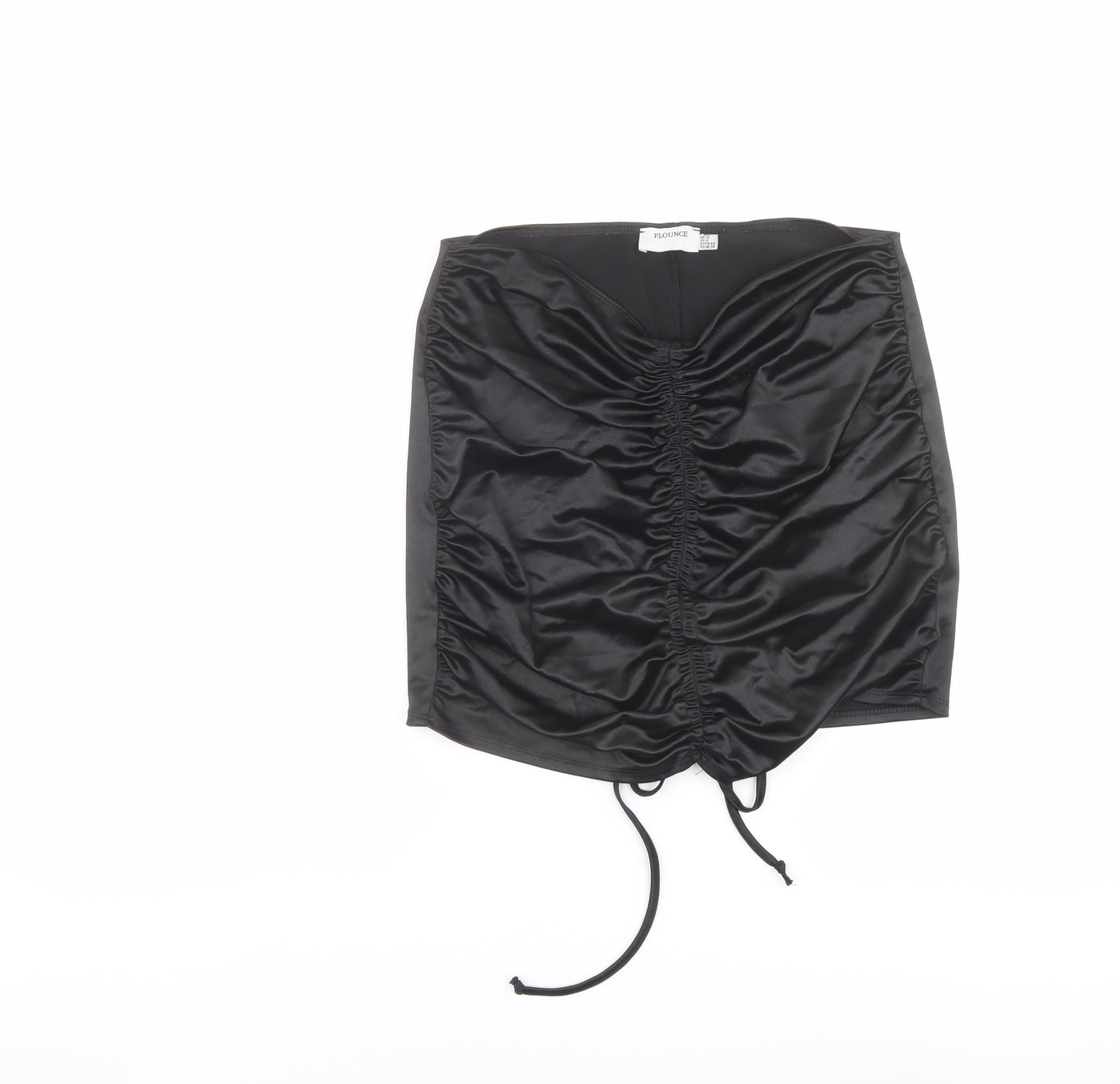 Flounce Womens Black Polyester Bandage Skirt Size 12