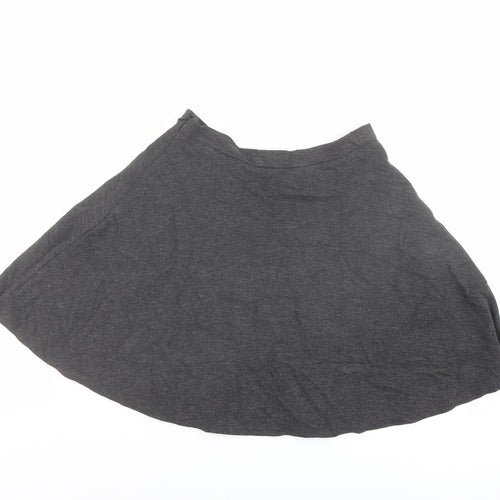 Mango Womens Grey Viscose Skater Skirt Size S Zip