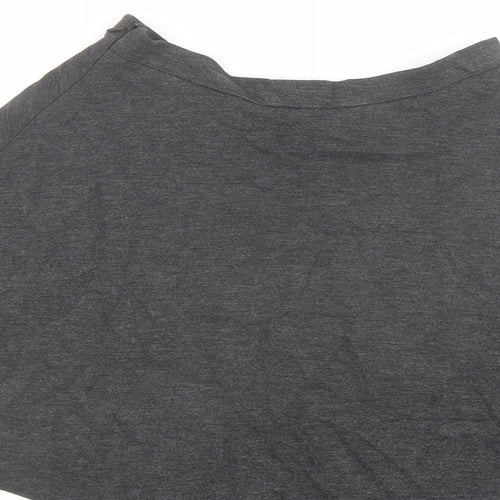 Mango Womens Grey Viscose Skater Skirt Size S Zip
