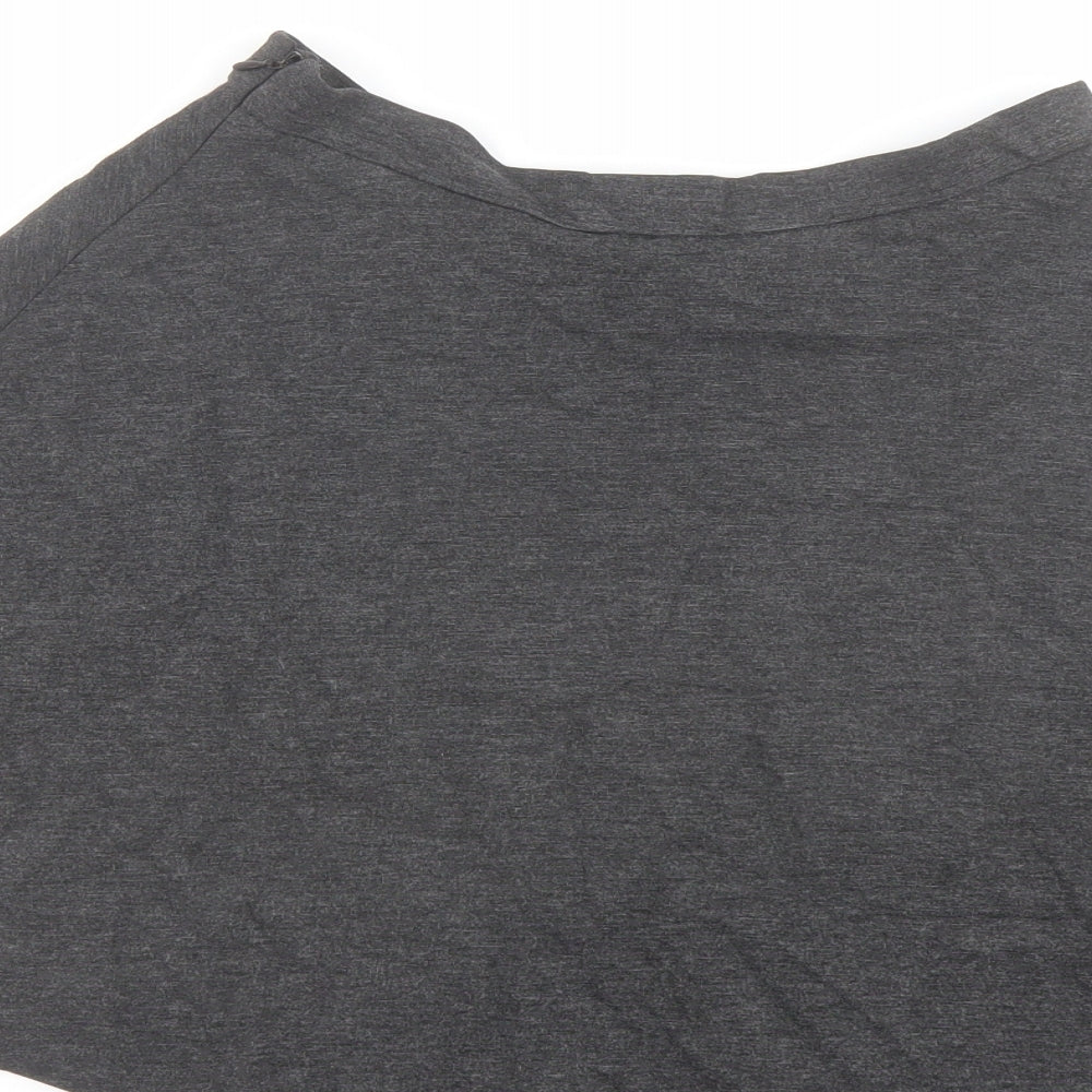 Mango Womens Grey Viscose Skater Skirt Size S Zip