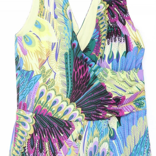 Phase Eight Womens Multicoloured Geometric Polyester Tank Dress Size 18 V-Neck Pullover