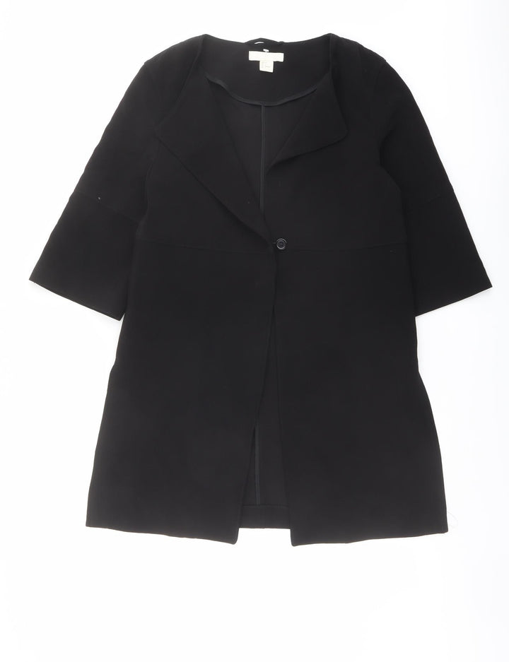 H&M Womens Black Jacket Blazer Size 6 Button