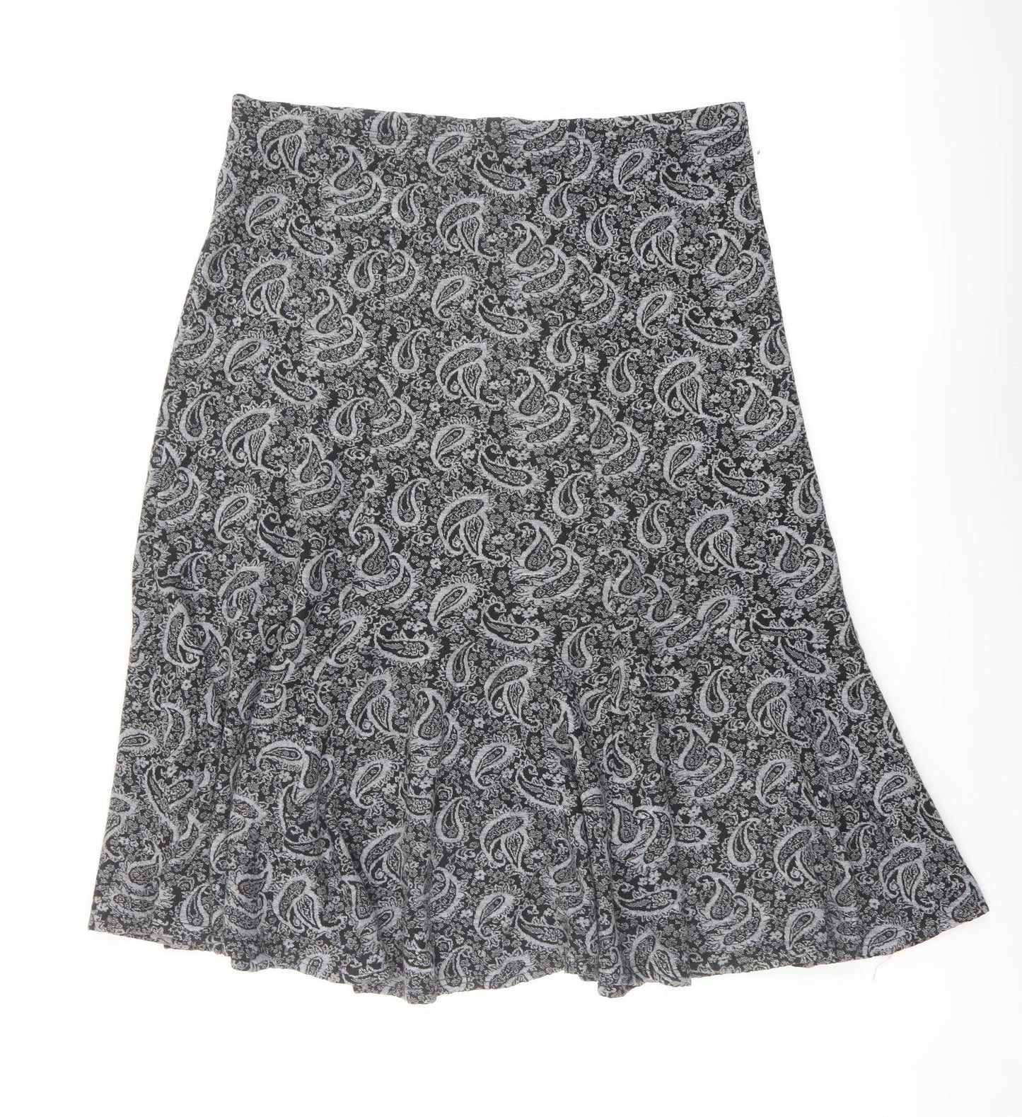 Roman Womens Grey Paisley Polyester Swing Skirt Size 22