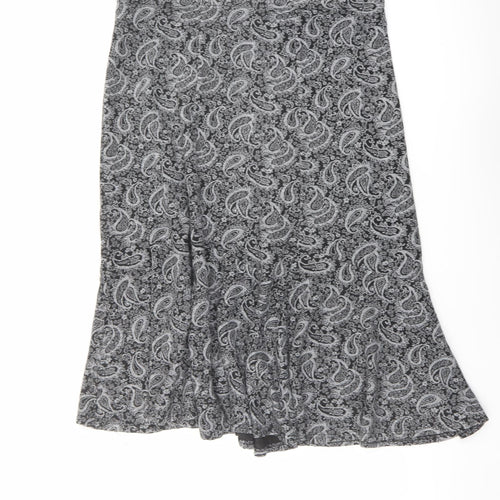 Roman Womens Grey Paisley Polyester Swing Skirt Size 22