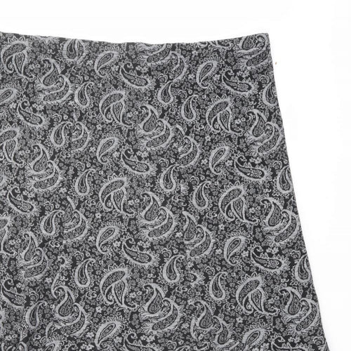 Roman Womens Grey Paisley Polyester Swing Skirt Size 22