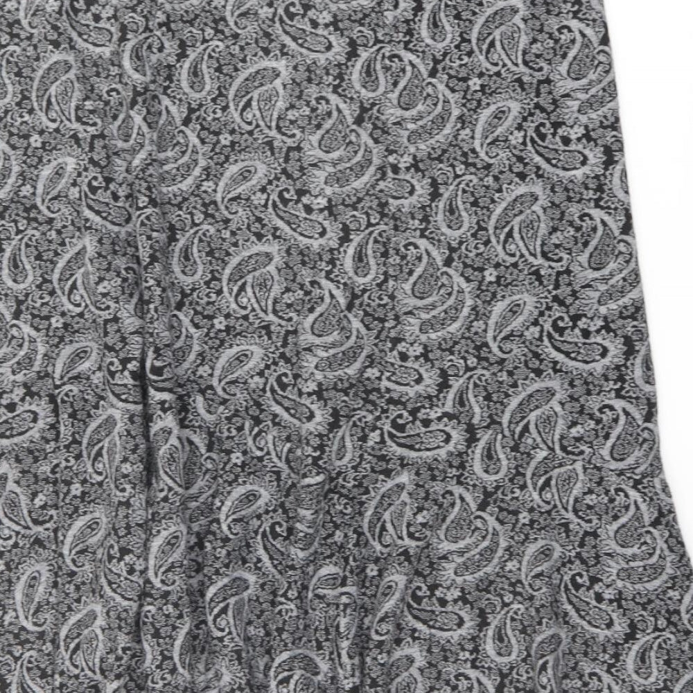 Roman Womens Grey Paisley Polyester Swing Skirt Size 22